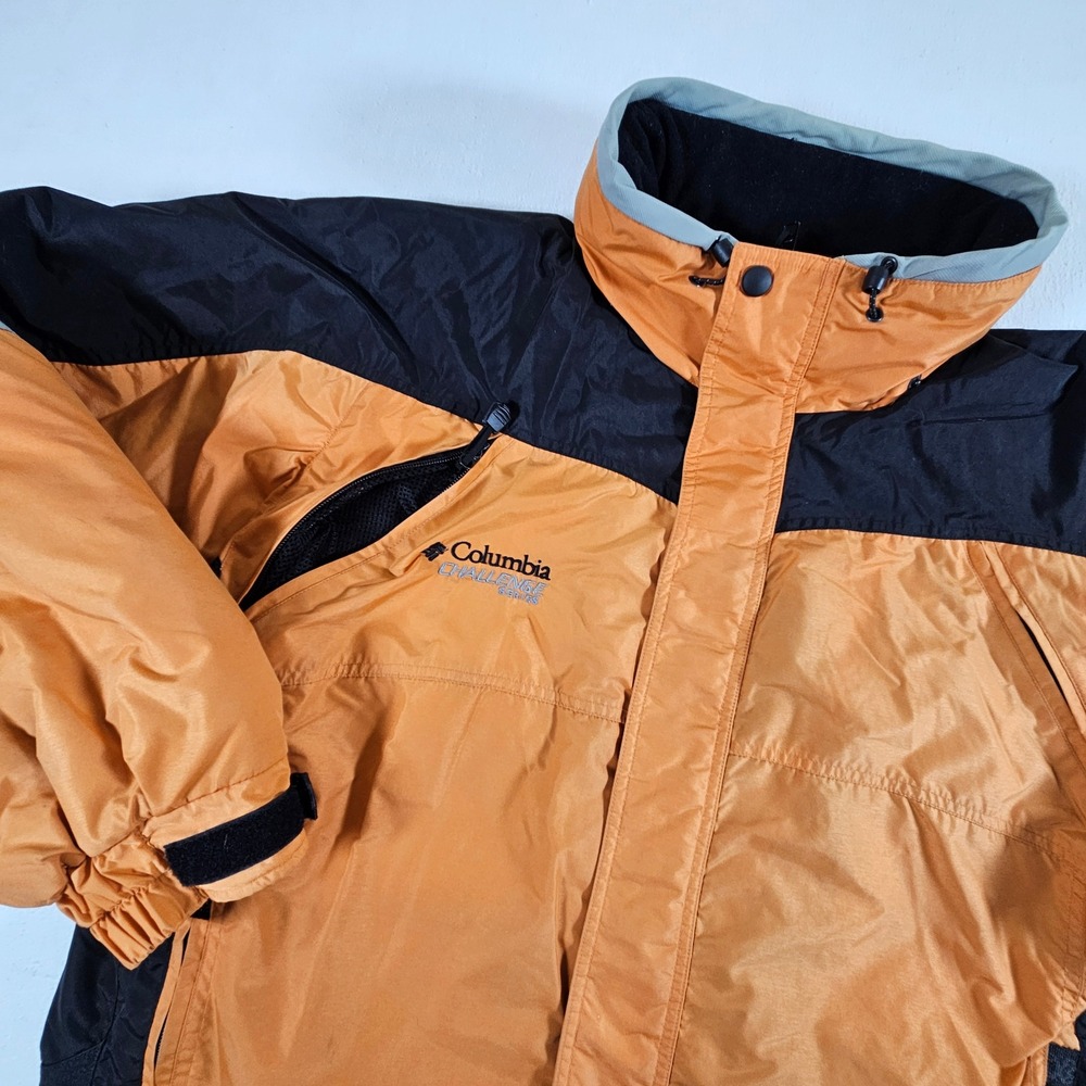 Columbia Ski Jacket Mens XL Orange Black Challenge Series Insulated XT5173